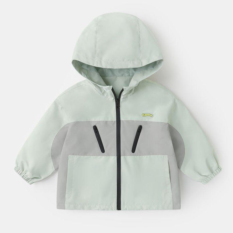 Right European Style Boys  Mountain Waterproof Hooded Jacket, Spring New Children s Clothing, Kids  Top, Spring Trendy Style Gray Green 140