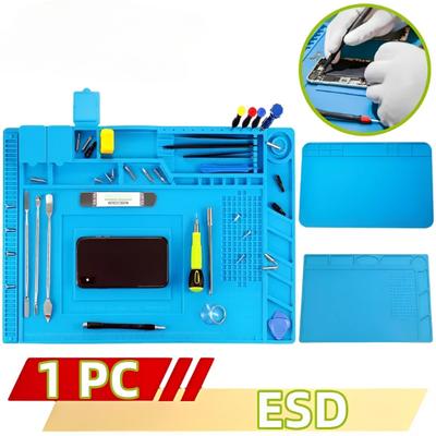 ESD Lötmatte Reparaturunterlage Isolierung Hitzebeständig Lötstation Silikon Arbeitsmatte Schreibtischplattform Telefon Reparatur Werkzeugsatz