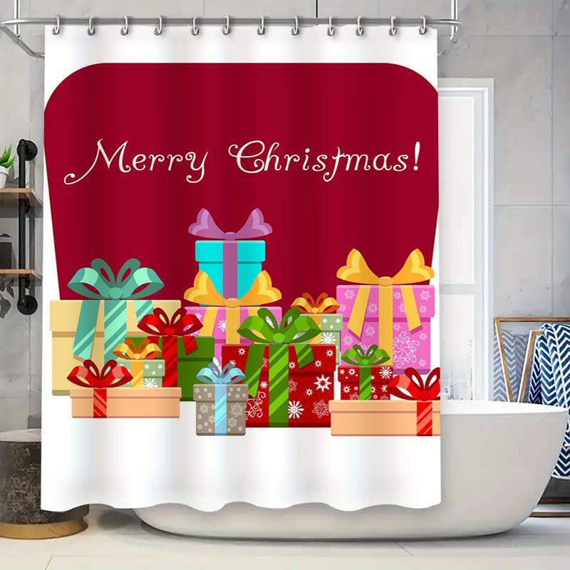 Tu Shower Curtain Christmas Trees Snowflake Winter Holiday Festive Bathroom Decor Holiday Gift Xmas Pattern Home Decoration Fest