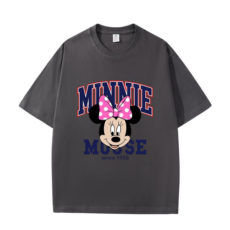 D06-103 MINISO 2026 Summer High-quality Printed Pure Cotton Shoulder Style Men's and Women's Round Neck Short Sleeved Couple T-shirt