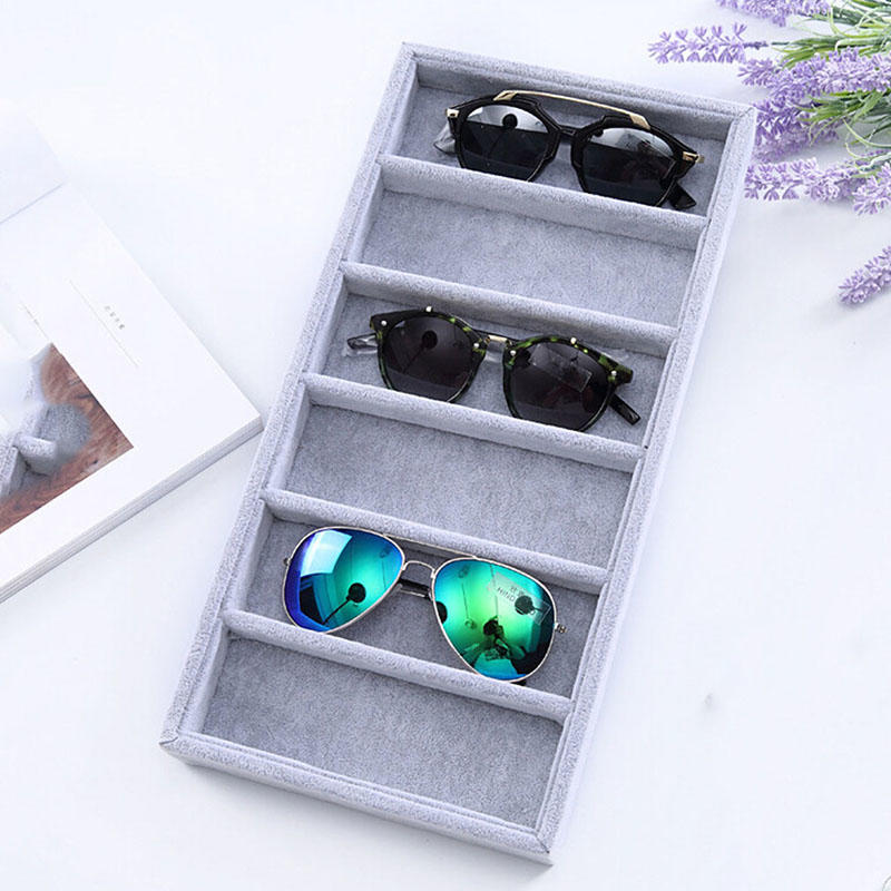 1Pc Sunglasses Display Box High Quality Storage Boxs Organizer Packaging Props Eyewear Case 6 Grids