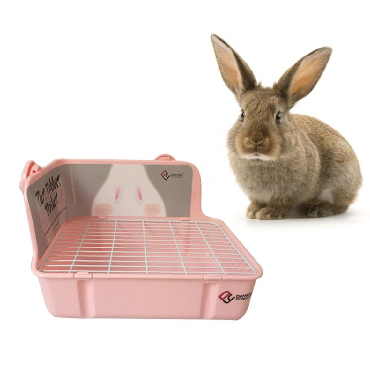 Corner Litter Pan Cage Potty Trainer Litter Box for Rabbit Plastic Material