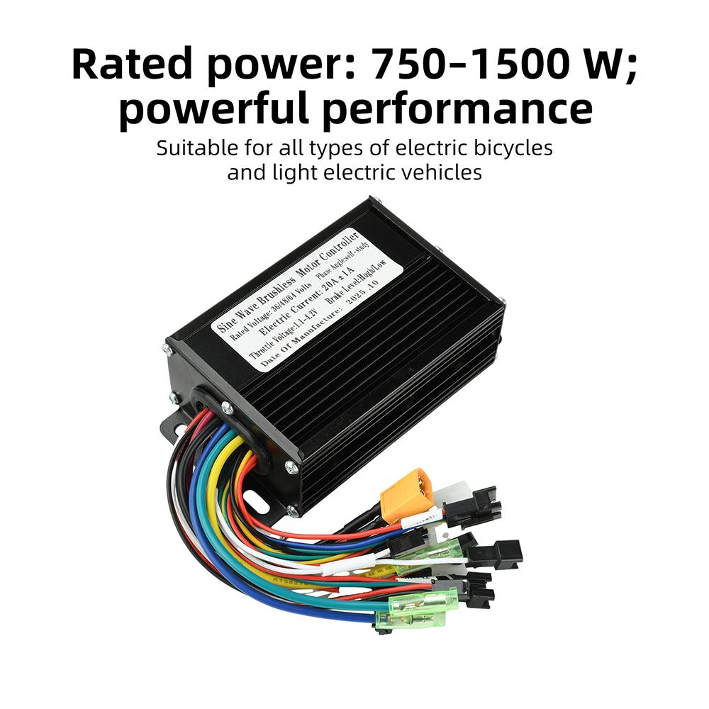 Controller Motore Brushless Onda Sinusoidale 36V 48V 64V 750-1500W 30A per Scooter Elettrico E-bike