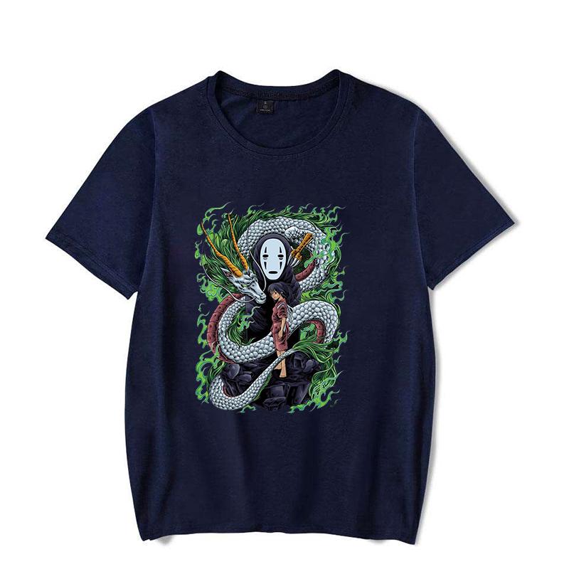 Hot Anime No Face Man Ogino Chihiro Printing T-shirt Women Men Fashion Short Sleeve Street Casual Personality Summer T-shirt