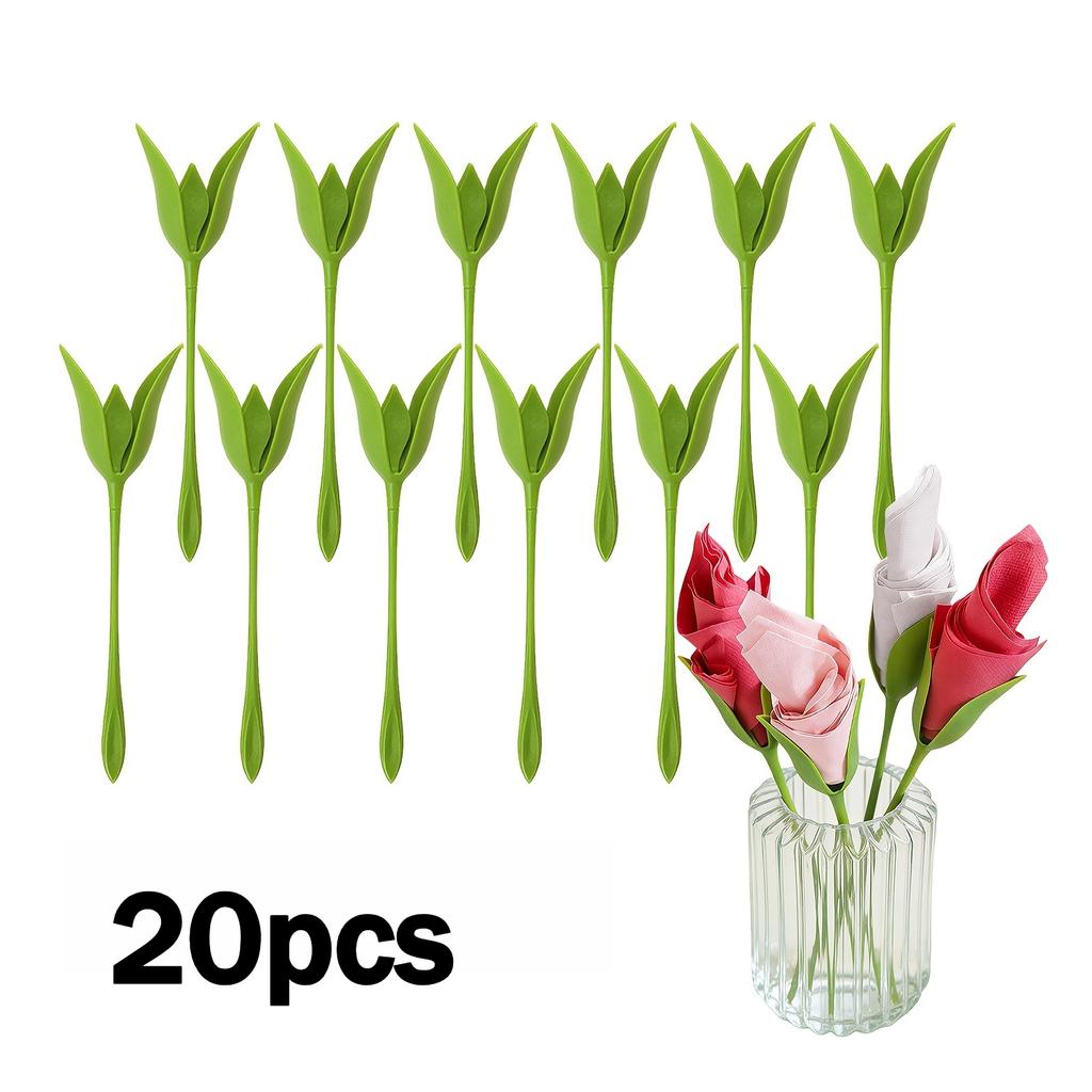 20pcs Floral Napkin Holders, Stylish and Elegant, Creative Flower-shaped Stands, Combining Storage and Decoration, For Weddings