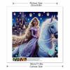 5D DIY Diamond Painting Decorative White Horse and Princess Full Round Drill Scenery Diamond Embroidery Cross Stitch Kits Home Decor Gift