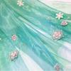 Snowflake Flower Embroidery Fabric DIY Hanfu Ancient Style Cheongsam Summer Skirt Children Clothing Baby Clothe Designer Fabric