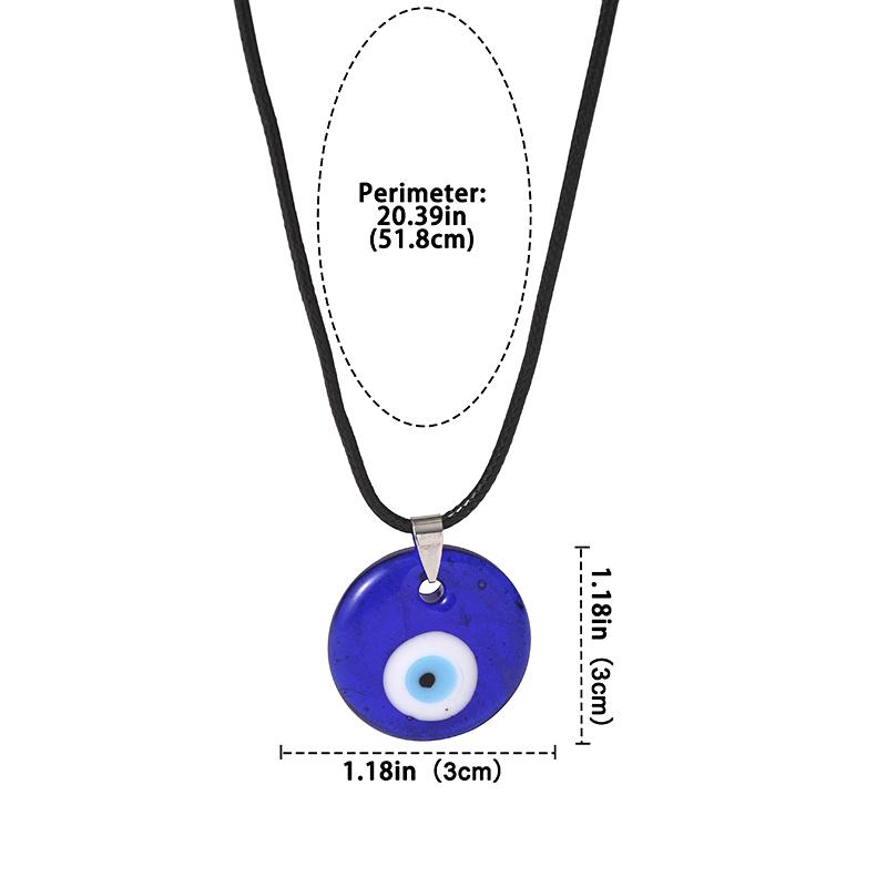Halskette mit Anhänger „Devil's Evil Eye“ für Damen und Herren, Stern, Herz, rund, blaues Glas, baumelnde Schlüsselbeinkette, Vintage-Schmuckzubehör
