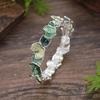 New color variety and irregular leaf-shaped alloy elastic bracelet for women - simple and versatile leaf-shaped hand chain