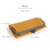 Lizdays Women's Long Wallet with Clasp Closure, Genuine Leather, Thin (Mustard)