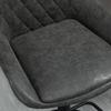 Bar Stool Kitchen Stool Designer Stool, Height-Adjustable, with Footrest, 51 cm x 59 cm x 117 cm, Dark Gray + Black
