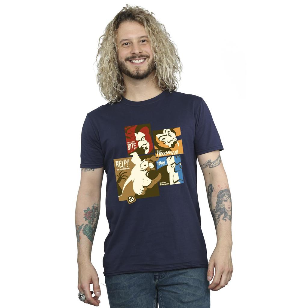 Scooby Doo Mens Square Faces Cotton T-Shirt
