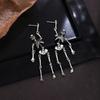 Zinc Zinc Alloy Halloween Earrings Skull Imitation Human Bone Earrings Creative Skeleton Earrings  Halloween