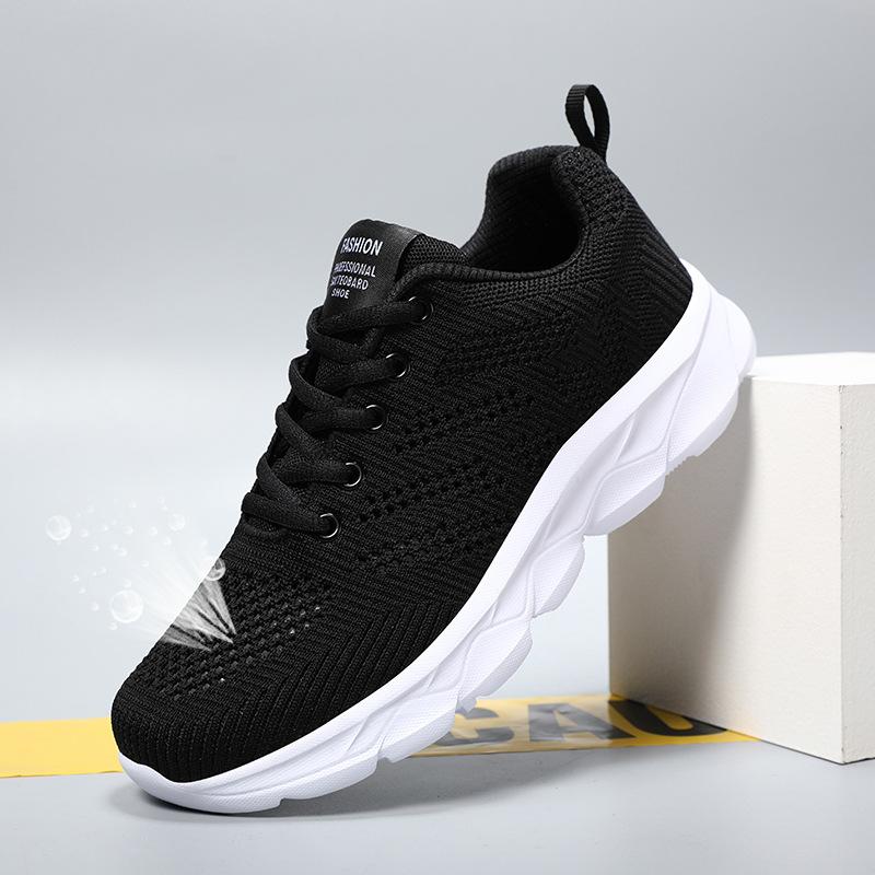 Brand sports shoes new black running shoes hollowed out lightweight mesh breathable casual travel shoes