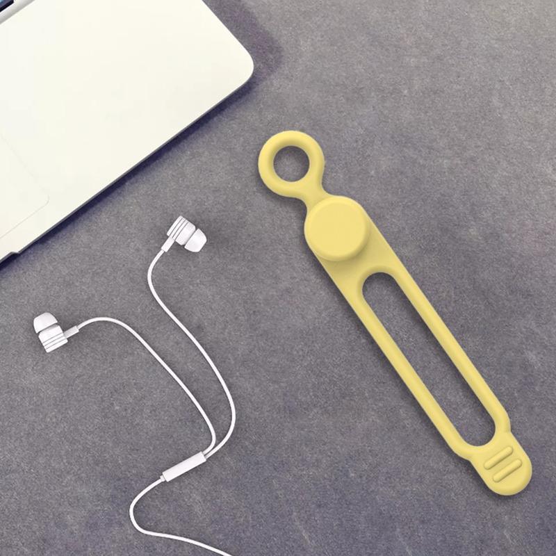 5 Pieces Cord Ties Silicone Cable Wire Ties Buckle Design Reusable Soft Cord Wraps for Kitchen Appliance Cord USB Charging Cable