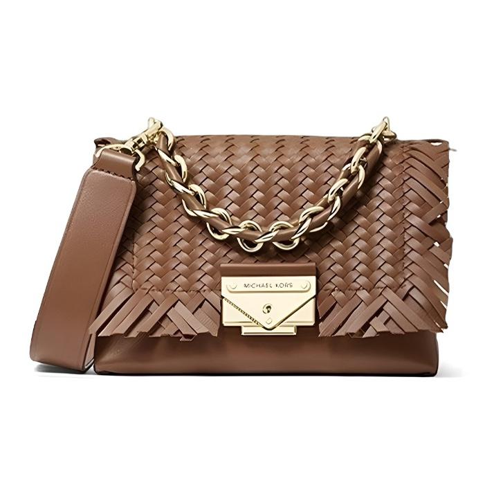 

Michael Kors MK Cece Gold Buckle Woven Flap Crossbody Bag Women shoulder bag Brown 32T0G0EC0O-LUGGAGE Basic Set (Bag+Dust Bag)