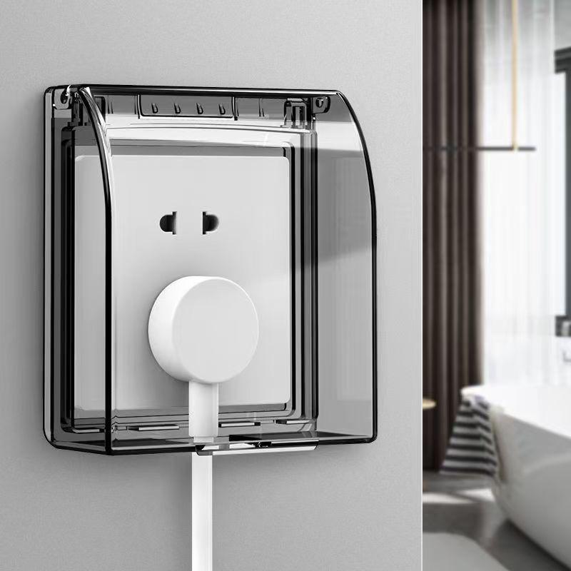 86 Type Waterproof Adhesive Socket Box: Bathroom Switch Cover & Plug Protector Adhesive: Transparent