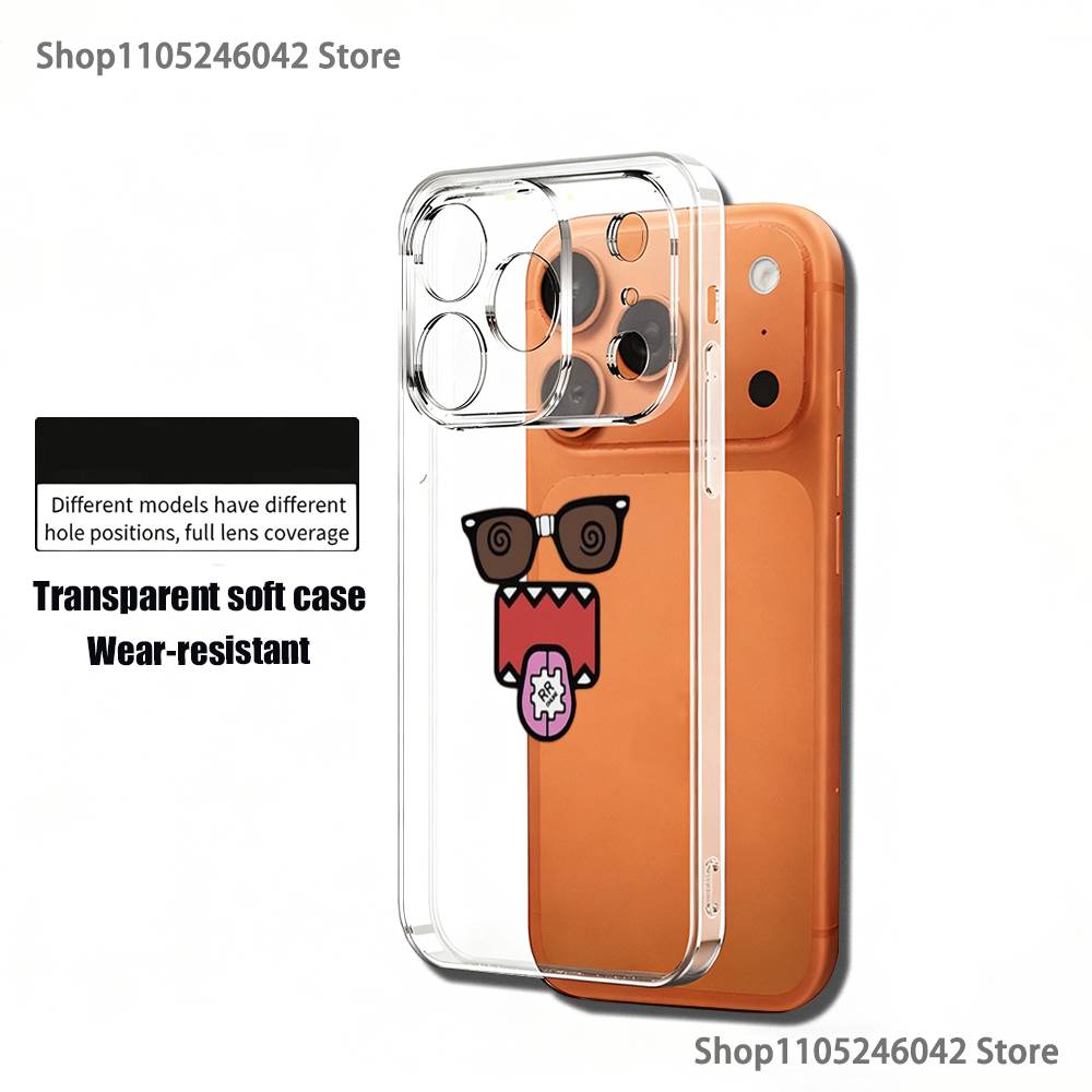 

Cute D-Domo kun Phone Case For iPhone 17,16,15,14,13,12,11 Pro,Max,Plus,X,XS,XR,SE4,E Mini Transparent Soft Cover iPhone11