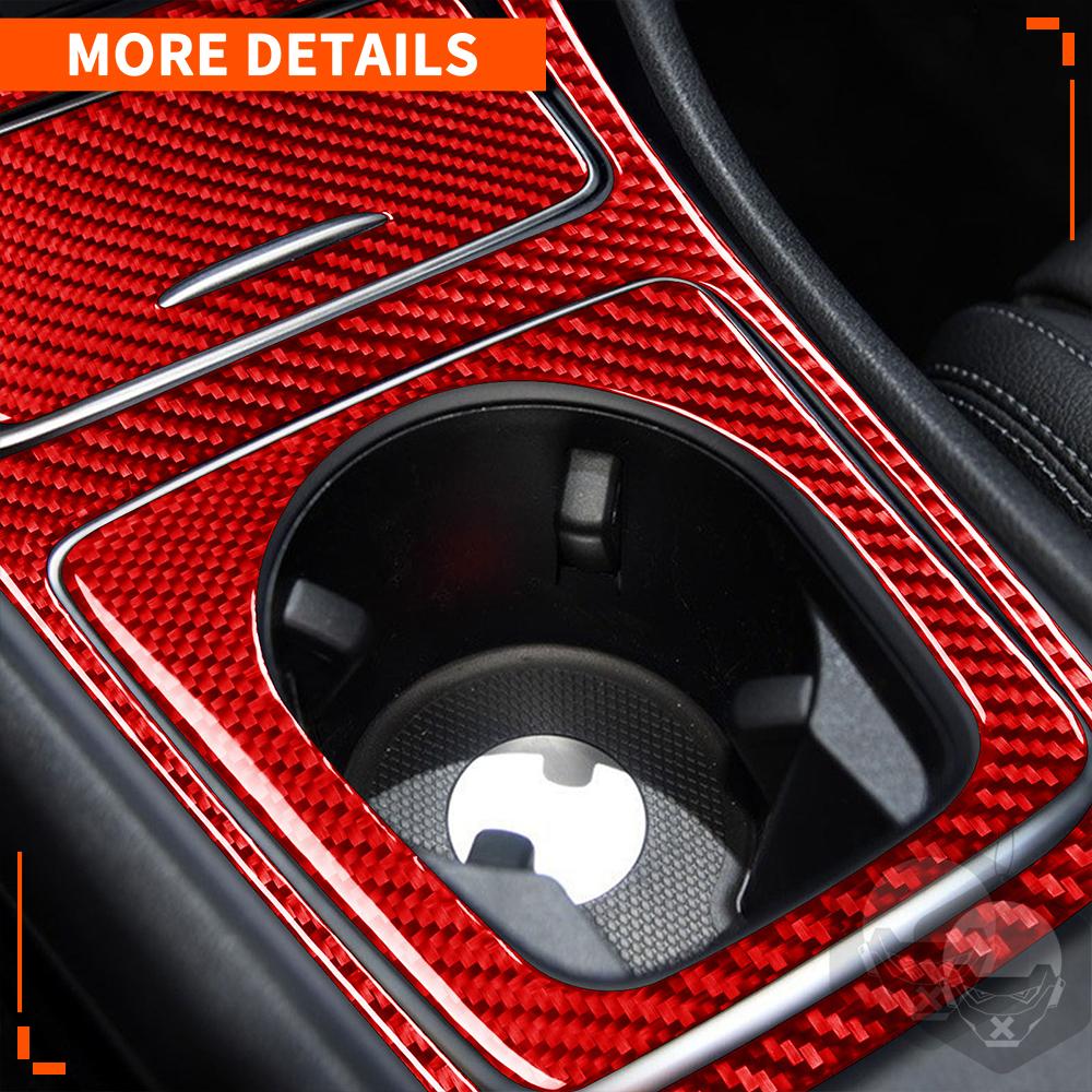 For Mercedes-Benz CLA C117 2014-2018 GLA X156 2015- Car Lighter Lid Central Cup Holder Cover Trim Carbon