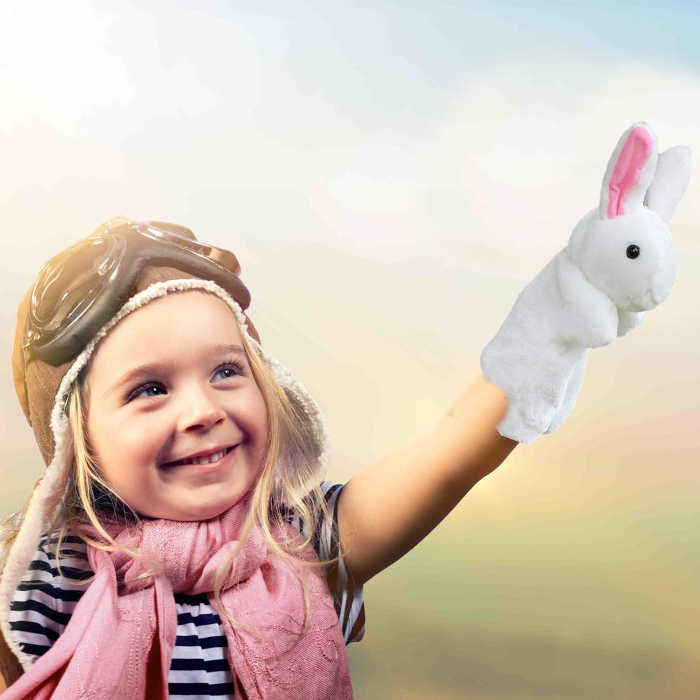Cute Cartoon Bunny Plush Glove Puppet Rabbit Finger Toys Kids Birthday Gift