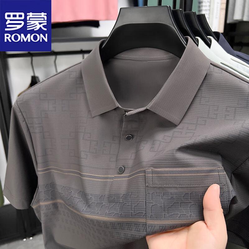 ROMON Men s Summer Breathable Polo Shirt 3XL темно серый