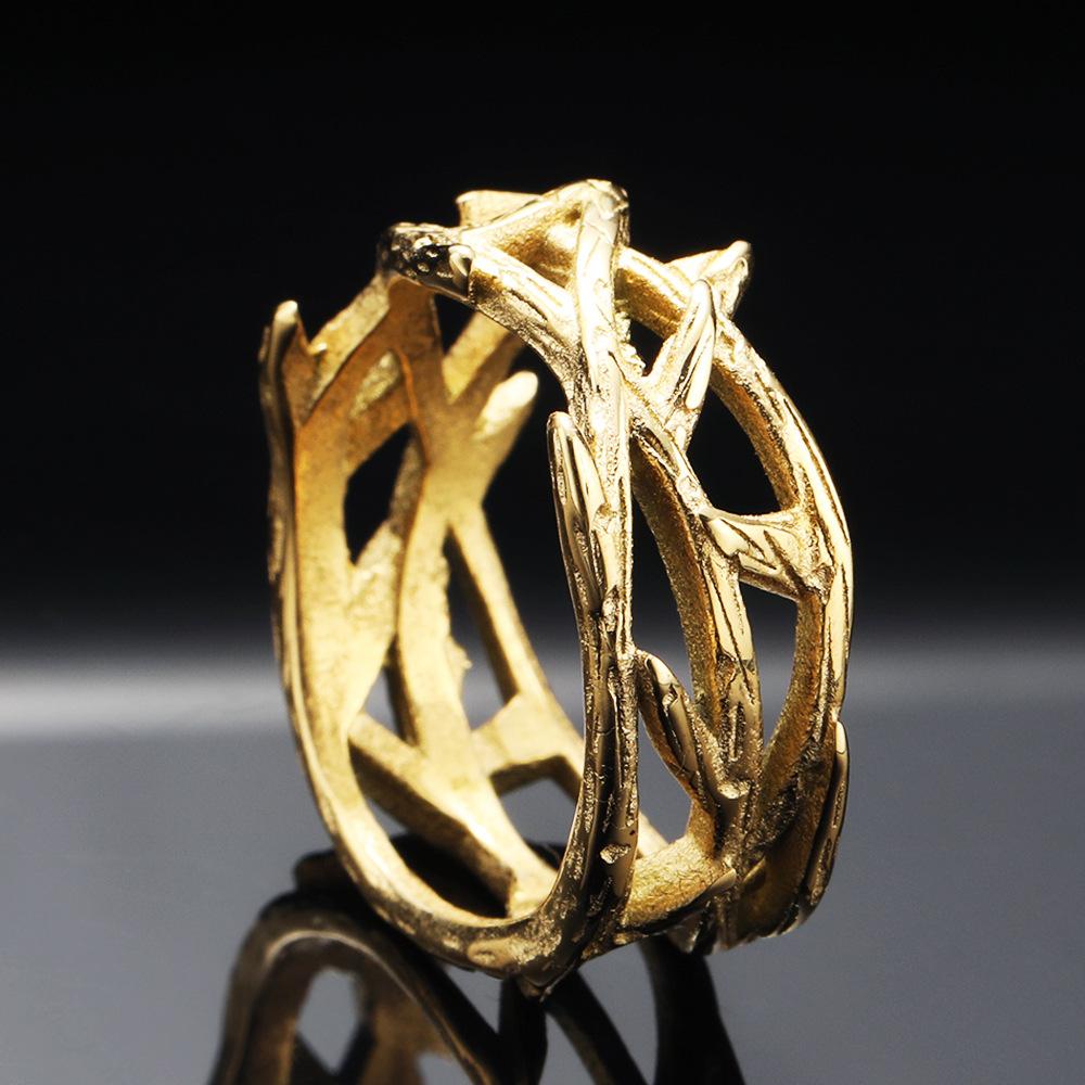 

2026 Jewelry, European and American Trend Retro Branch Thorn Crown Ring, Personalized Jewelry no. 13 золотий