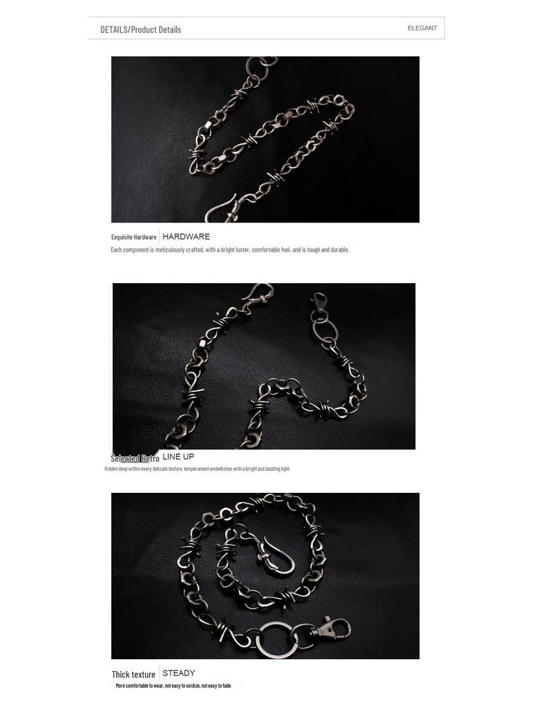 Men's Retro Eagle Pendant Metal Waist Chain - Hip Hop Street Style