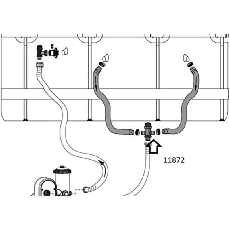 Heavy Duty Pool Valves Assembly and Hose Conversion Set Plastic Texture Suitable for Ground Pools Easy Installation