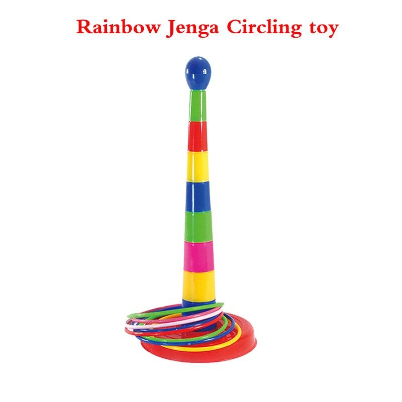 Throwing Ferrule Toys Parent Child Rainbow Rings Toys Cross Five Ring Ferrule Toy Sport Educational Toys for Children