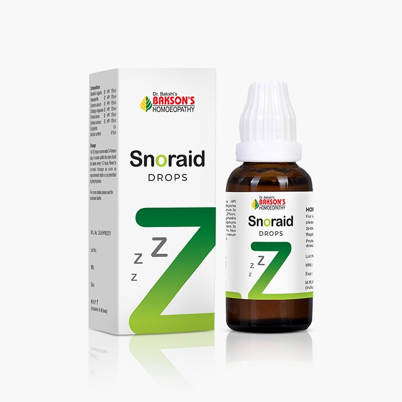 

Dr. Bakshi s BAKSON S Homoeopathy Snoraid Drops 30 ml Pack of 1 for Better Sleep and Breathing