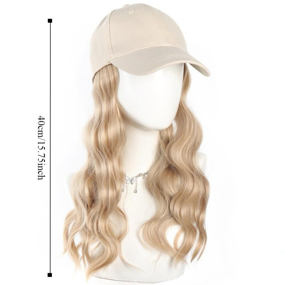 All-in-One Design Long Wavy Curly Hair Adjustable Baseball Cap Hair Extension  Daily Use