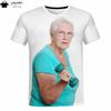 Magliette Grafiche Stampa 3D Moda Donna Anziana che Lecca Ghiacciolo Rosso Abbigliamento Uomo Magliette per Uomo Estate Manica Corta Tee Top