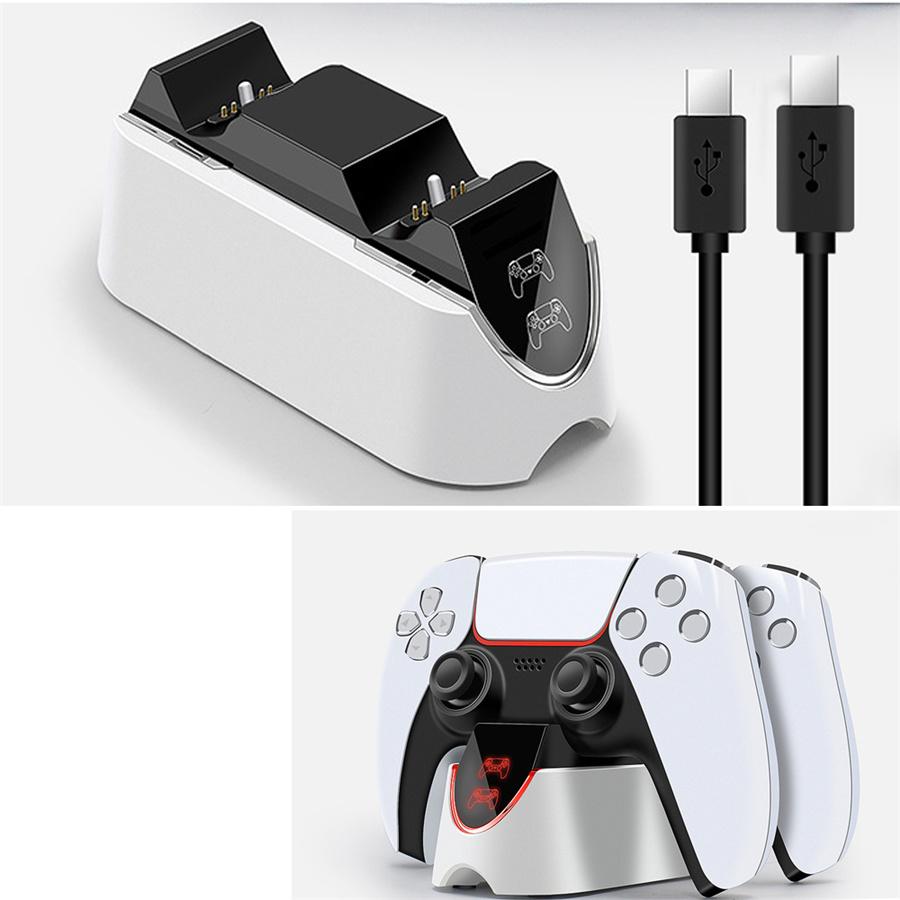 Manette de jeu poignée chargeur charge rapide double charge Pour PS5 Manette de jeu Station de charge