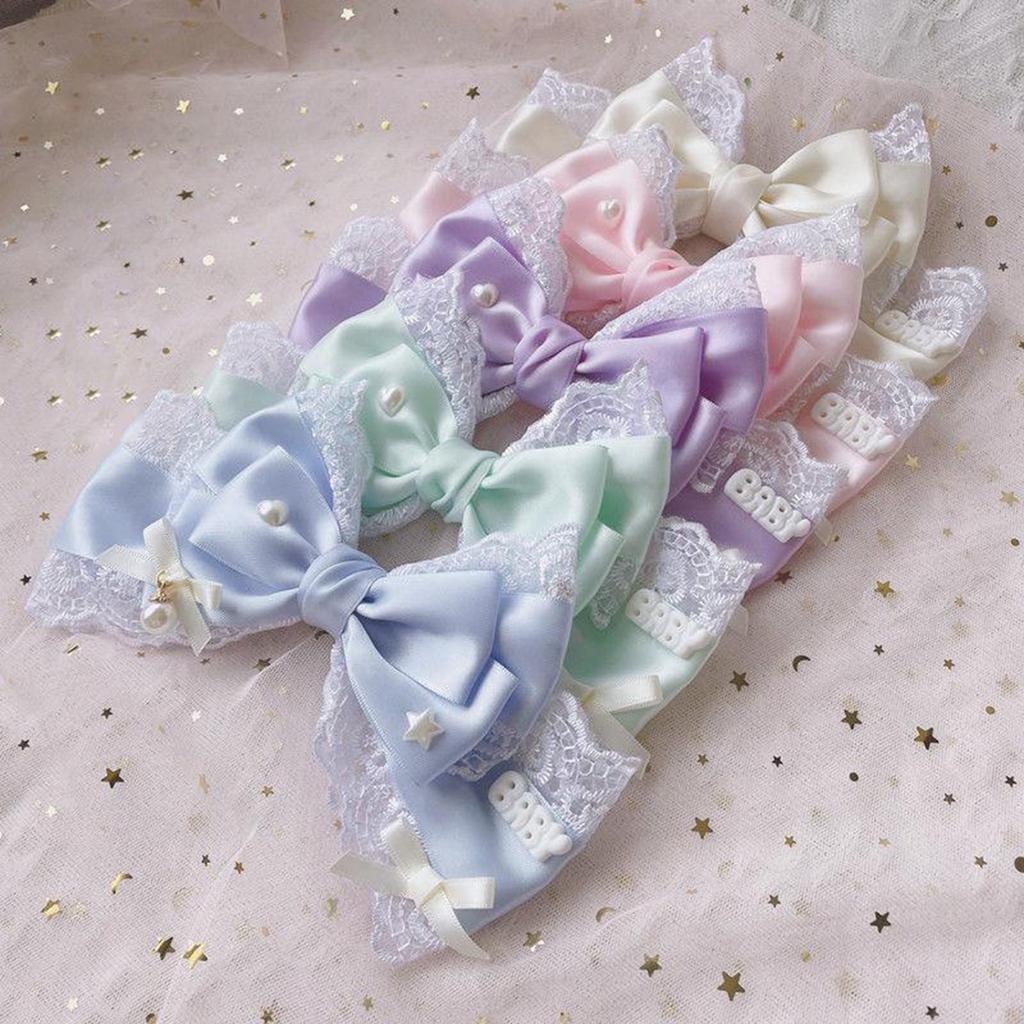Ruffled Bowtie Hairhoop Lace Hairband/Hair Clip Animation Party Costume Party Props Headdress Women Accessories Headband