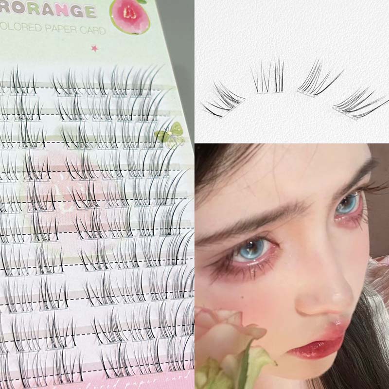 24/48/80 Clusters Glue-free False Eyelashes Easy To Rebound No Need To Remove Segmented Thin Stems for Novice DIY False Eyelashe