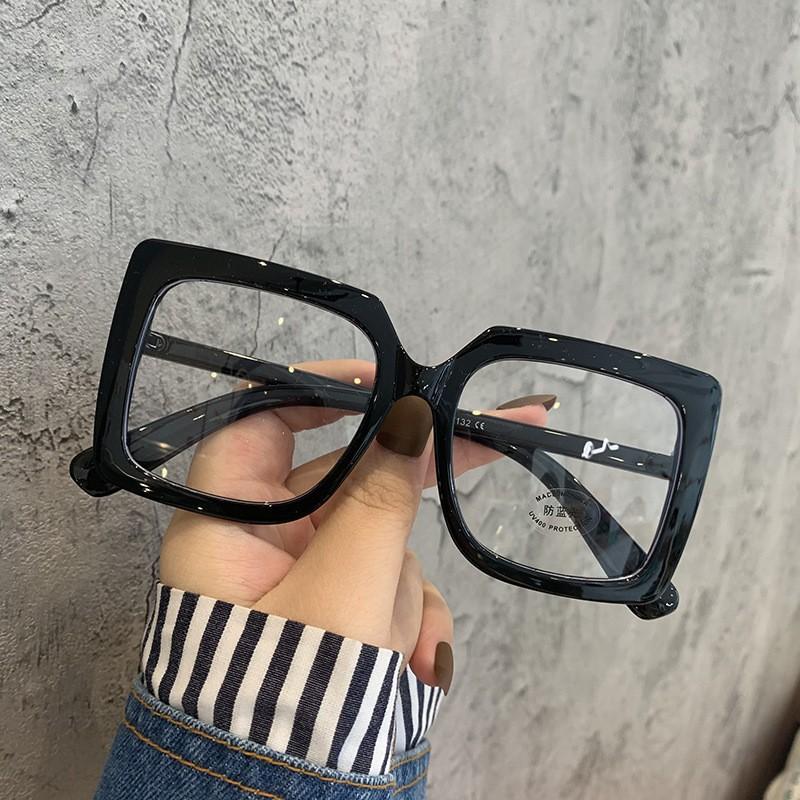 Prescription Square Reading Glasses Unisex Women Men's Anti Blue Light Eyewear Fashion Big Frame Reading Compute Glasse +1.0 To