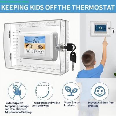 Thermostat-Schließbox mit Schlüssel, Große Thermostatabdeckung mit Schloss für Thermostat an der Wand, AC-Schließboxabdeckung passend für Thermostate 5" H x 7" B oder kleiner