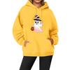 Women's Casual Fashion Solid Color Rugby Print Long Sleeve Hooded Sweatshirt Top