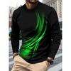 T-shirt Sportiva da Uomo a Manica Lunga da Uomo Casual per Sport Fitness Tempo Libero Leggera con Stampa Sfumata 3D Streetwear Casual