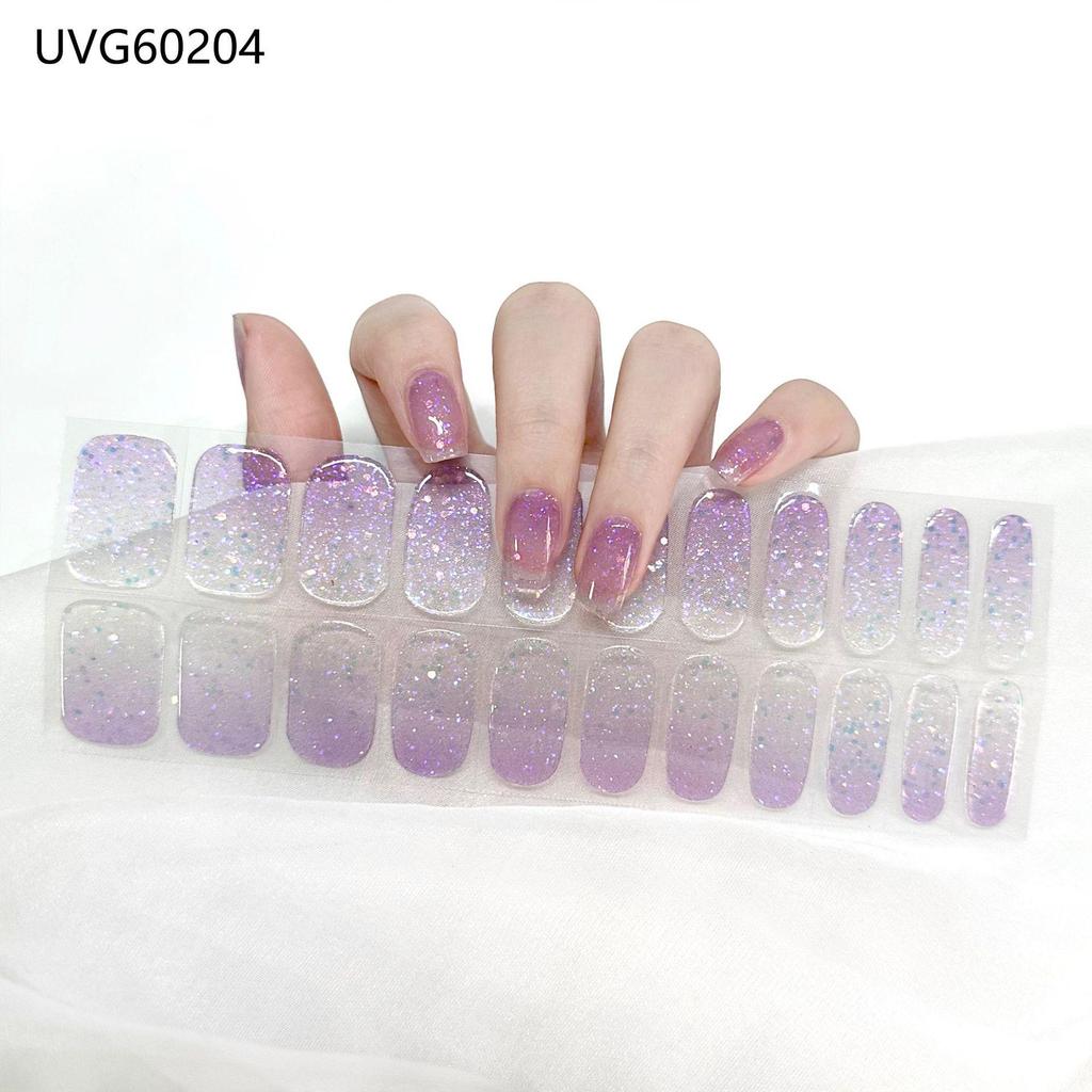 Transparent Nude UV Gel Nail Art Stickers: Semi-Cured, Semi-Baked Manicure Sheets