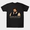 Men Black Print T-shirt Jackie Daytona - Regular Human Bartender No-Cut Transfer Paper Print Cotton Tshirt