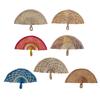 Handwoven Natural Straw Fan Decorative Wall Photo Props Hanging Country Styles Straw Fan Wall Hanging Decorations