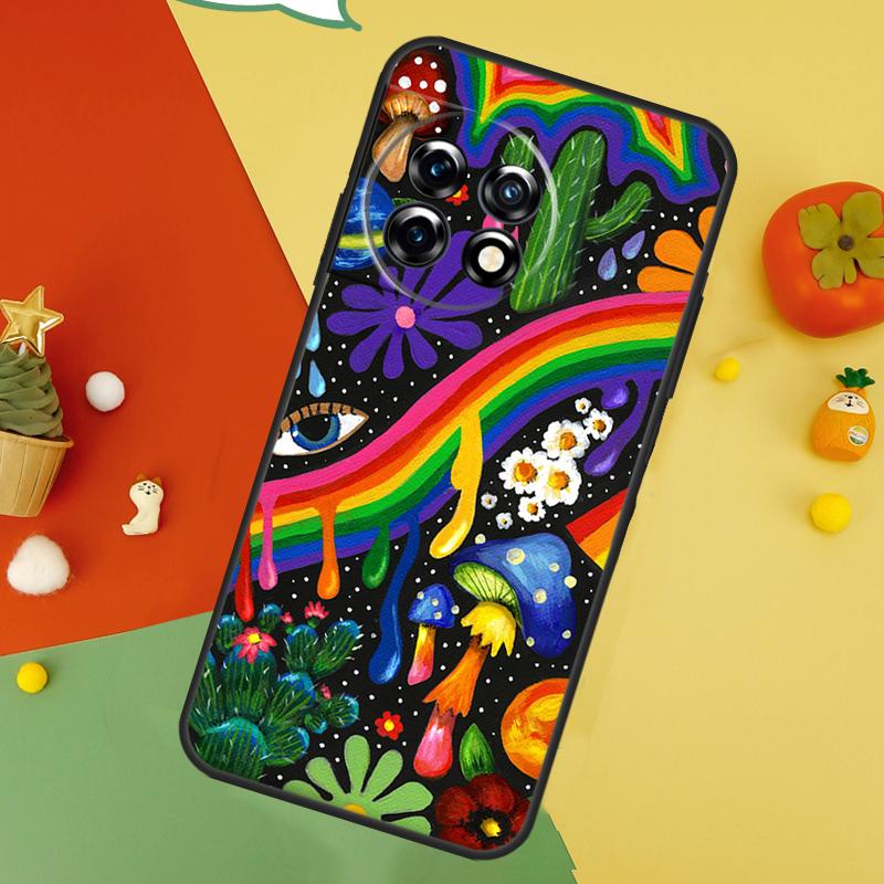 Indie Hippie Art Case For OnePlus 9 10 Pro 11 12 13 15 13T 13R 12R 10T 8T Nord 5 CE 2 3 4 Lite N20 N30 Cover