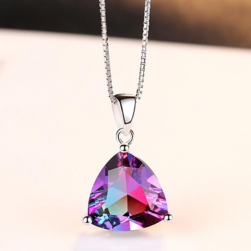 

Кулон из радужного камня S925 Серебряное ожерелье Ювелирные изделия Женские украшения S925