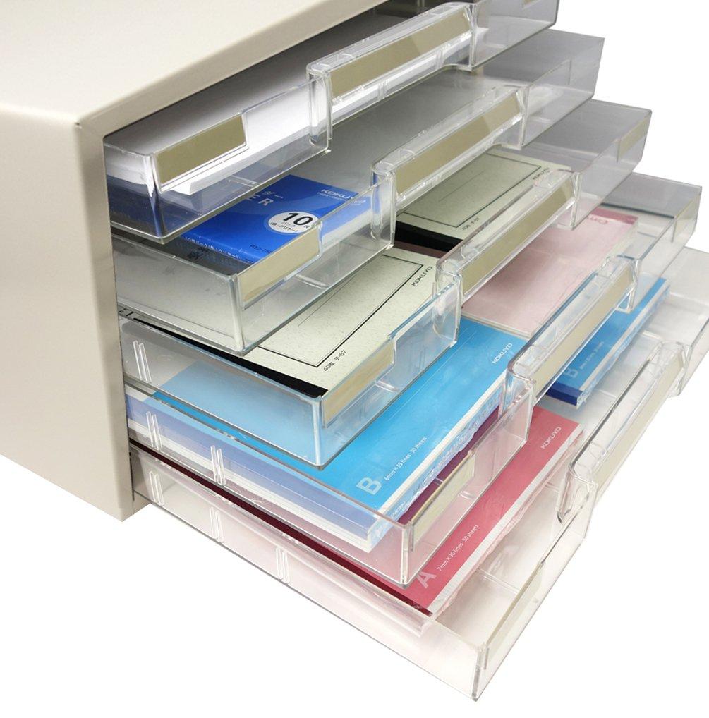 KOKUYO pouzdro na dopisy průhledná zásuvka B4 horizontální 5 vrstev LC-YBG5M