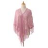 Elegant Lace Fringed Shawl Breathable Hollowout Designs Shoulder Wrap Perfect for Spring and Outdoor Activity Fashion