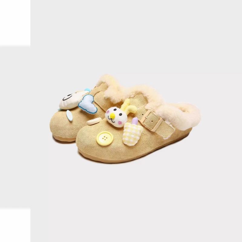 Cute Bear Plush Bag Head Slippers Women Wear Winter Ugly Cute One Pedal Today's Popular Half Drag