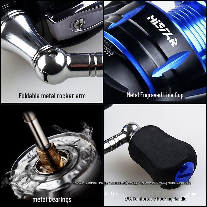 Hasda Carbon Fishing Rod & Reel Set - Straight Handle, Long Cast Metal Spinning Reel, Ideal for Beginners