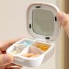 Moisture-proof Pill Box Sealed Mini Pill Case Portable 4 Grids Medicine Box  Bedroom