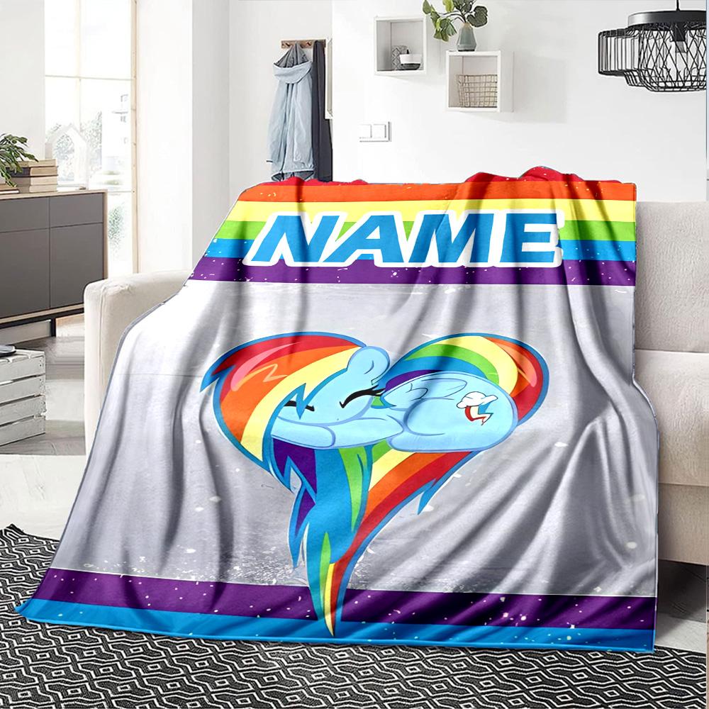 Customizable My Little Pony6 Throw Blanket – Personalized Name, All-Season Cozy Snug Blanket, Machine Washable, Personalized Blanket